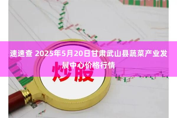 速速查 2025年5月20日甘肃武山县蔬菜产业发展中心价格行情
